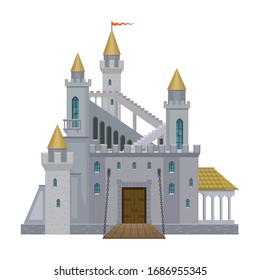 Castle vector icon.Cartoon vector icon isolated on white background castle.