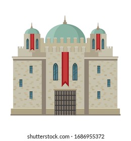 Castle vector icon.Cartoon vector icon isolated on white background castle.