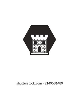 Castle vector icon,illustration design logo template.