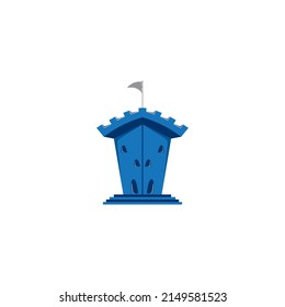 Icono del vector del castillo, plantilla del logotipo de diseño de ilustración.