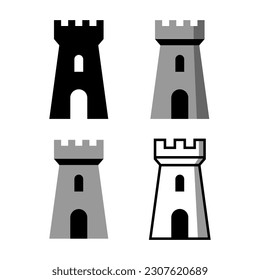 Castle vector icons on white background