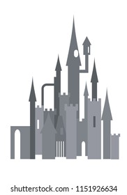 Castle vector illustration. Citadel. Stronghold. Medieval building.