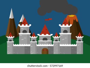 Castle Vector Illustration Flat
