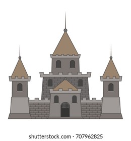 Castle. Vector illustration, Flat style design. Isolated on a white background.