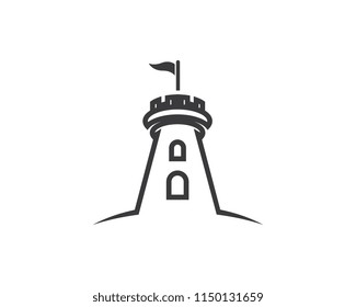 Castle vector illustration icon Logo Template design