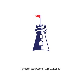 Castle vector illustration icon Logo Template design