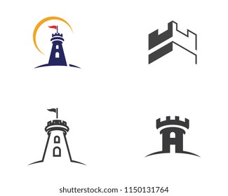 Castle vector illustration icon Logo Template design