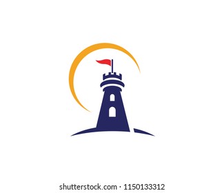 Castle vector illustration icon Logo Template design