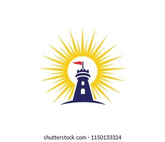 Castle vector illustration icon Logo Template design