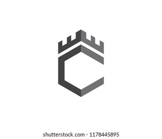 Castle vector illustration icon Logo Template design