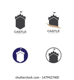 Castle vector illustration icon Logo Template design