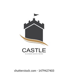 Castle vector illustration icon Logo Template design