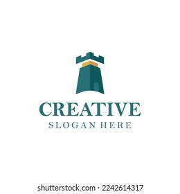 Castle vector illustration icon Logo Template Design
