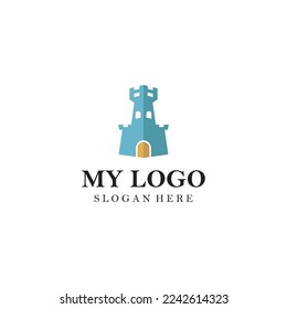 Castle vector illustration icon Logo Template Design