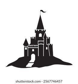 Castle vector illustration icon logo