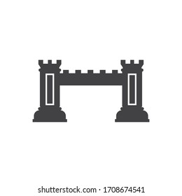 Icono de ilustración de vector castillo Diseño de plantilla