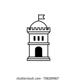 Castle Vector Illustration Line Icon