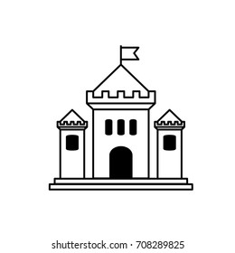 Castle Vector Illustration Line Icon