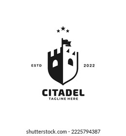 Castle vector illustration logo design template