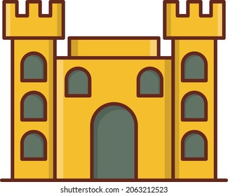 castle Vector illustration on a transparent background. Premium quality symbols. Vector Line Flat color  icon for concept and graphic design.