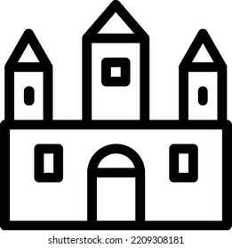 ilustración del vector del castillo sobre un fondo transparente. Símbolos de calidad premium. Icono vectorial de trazo para diseño de concepto y gráfico