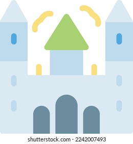 ilustración del vector del castillo sobre un fondo transparente. Símbolos de calidad superior. Iconos vectoriales de color de línea para el concepto y el diseño gráfico.