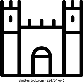 ilustración del vector del castillo sobre un fondo transparente. Símbolos de calidad superior. Iconos vectoriales de línea delgada para el diseño de conceptos y gráficos. 
