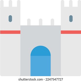castle Vector illustration on a transparent background. Premium quality symmbols. Line Color vector icons for concept and graphic design.