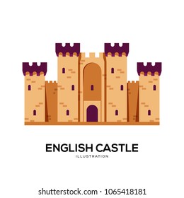 Castle vector illustration symbol object. Flat icon style concept design