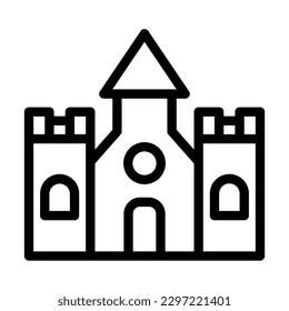 Castle Vector Line Icon Design