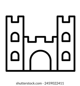 Castle Vector Line Icon Design