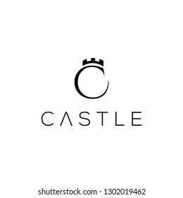 Castle Vector Logo C Letter Logo Stock Vector (Royalty Free) 1302019462