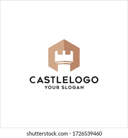 castle vector logo design illustration template abstract
