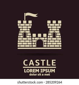 Castle vector logo design template