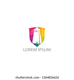 Castle vector logo design. Castle Tower logo Template Vector.