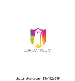 Castle vector logo design. Castle Tower logo Template Vector.