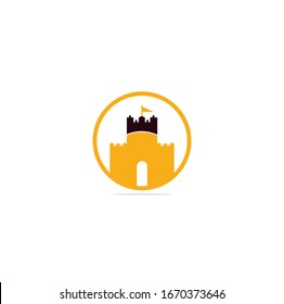 Castle vector logo design. Castle Tower logo Template Vector.	