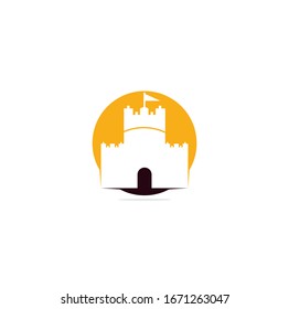 Castle vector logo design. Castle Tower logo Template Vector.	