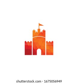 Castle vector logo design. Castle Tower logo Template Vector.	