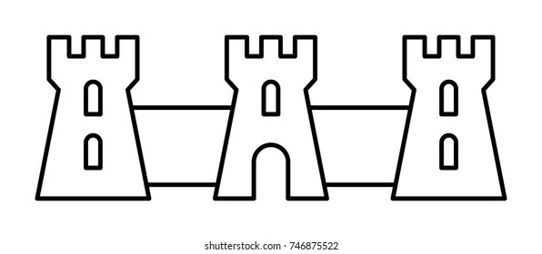 Castle vector outline icon