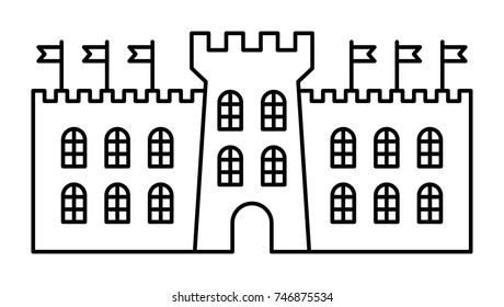 Castle vector outline icon