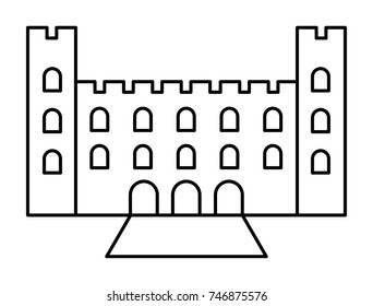 Castle vector outline icon