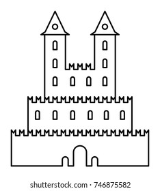 Castle Vector Outline Icon