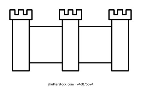 Castle vector outline icon