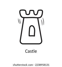 Castle vector outline Icon Design illustration. Entertainment Symbol on White background EPS 10 File