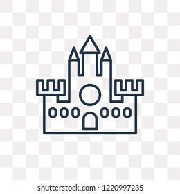 Castle vector outline icon isolated on transparent background, high quality linear Castle transparency concept can be used web and mobile