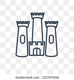 Castle vector outline icon isolated on transparent background, high quality linear Castle transparency concept can be used web and mobile