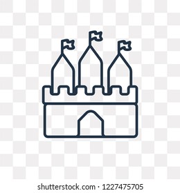 Castle vector outline icon isolated on transparent background, high quality linear Castle transparency concept can be used web and mobile