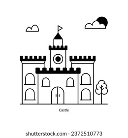 Castle vector Solid  Design illustration. Symbol on White background EPS 10 File 