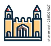 Castle Vector Thick Line Filled Dark Colors Icons For Personal And Commercial Use.
